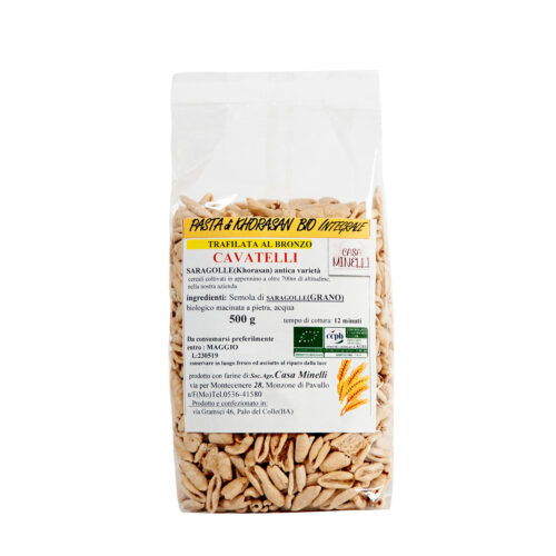 Cavatelli trafilati al bronzo 100% khorasan biologico