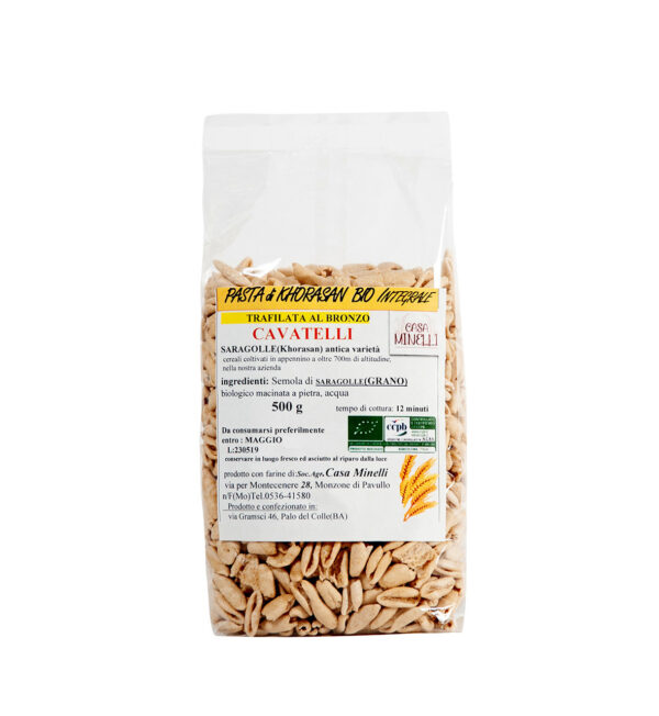 Cavatelli trafilati al bronzo 100% khorasan biologico
