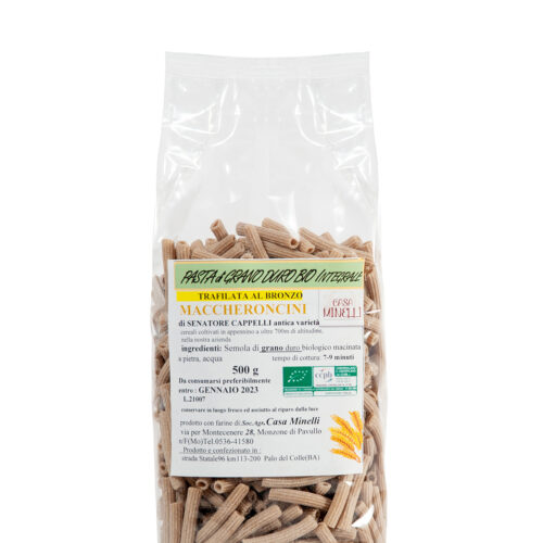 Maccheroncini trafilati al bronzo 100% senatore cappelli biologico