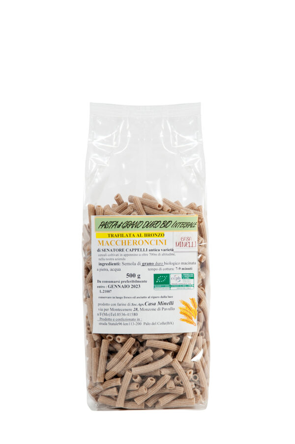 Maccheroncini trafilati al bronzo 100% senatore cappelli biologico