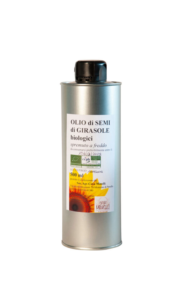 Olio di semi di girasole spremuto a freddo biologico