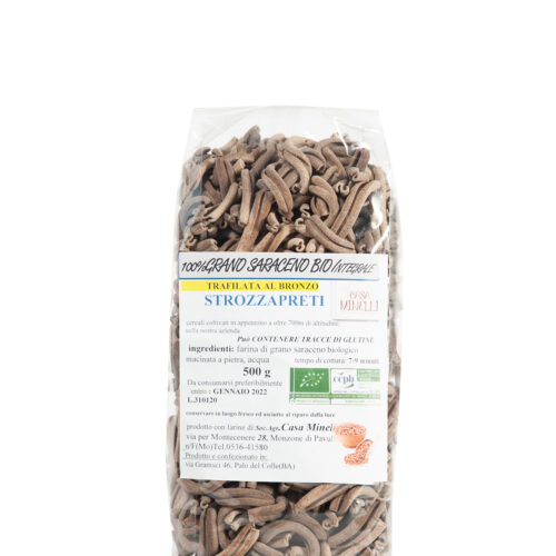 strozzapreti trafilati al bronzo 100% grano saraceno biologico