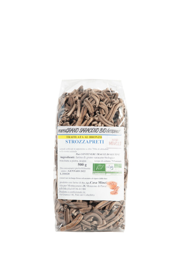 strozzapreti trafilati al bronzo 100% grano saraceno biologico