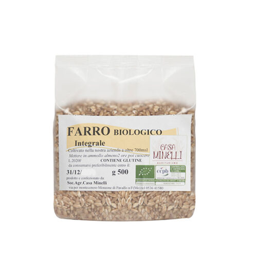 Farro dicocco in chicchi decorticato integrale biologico