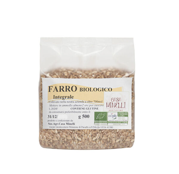 Farro dicocco in chicchi decorticato integrale biologico