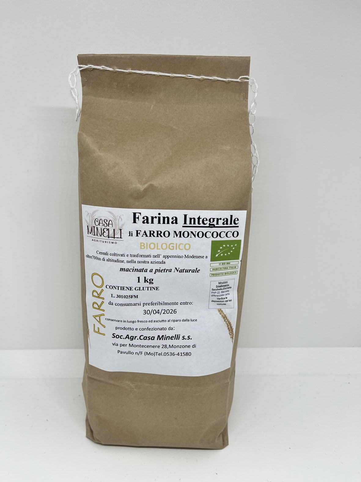 Farina di farro monococco integrale biologica