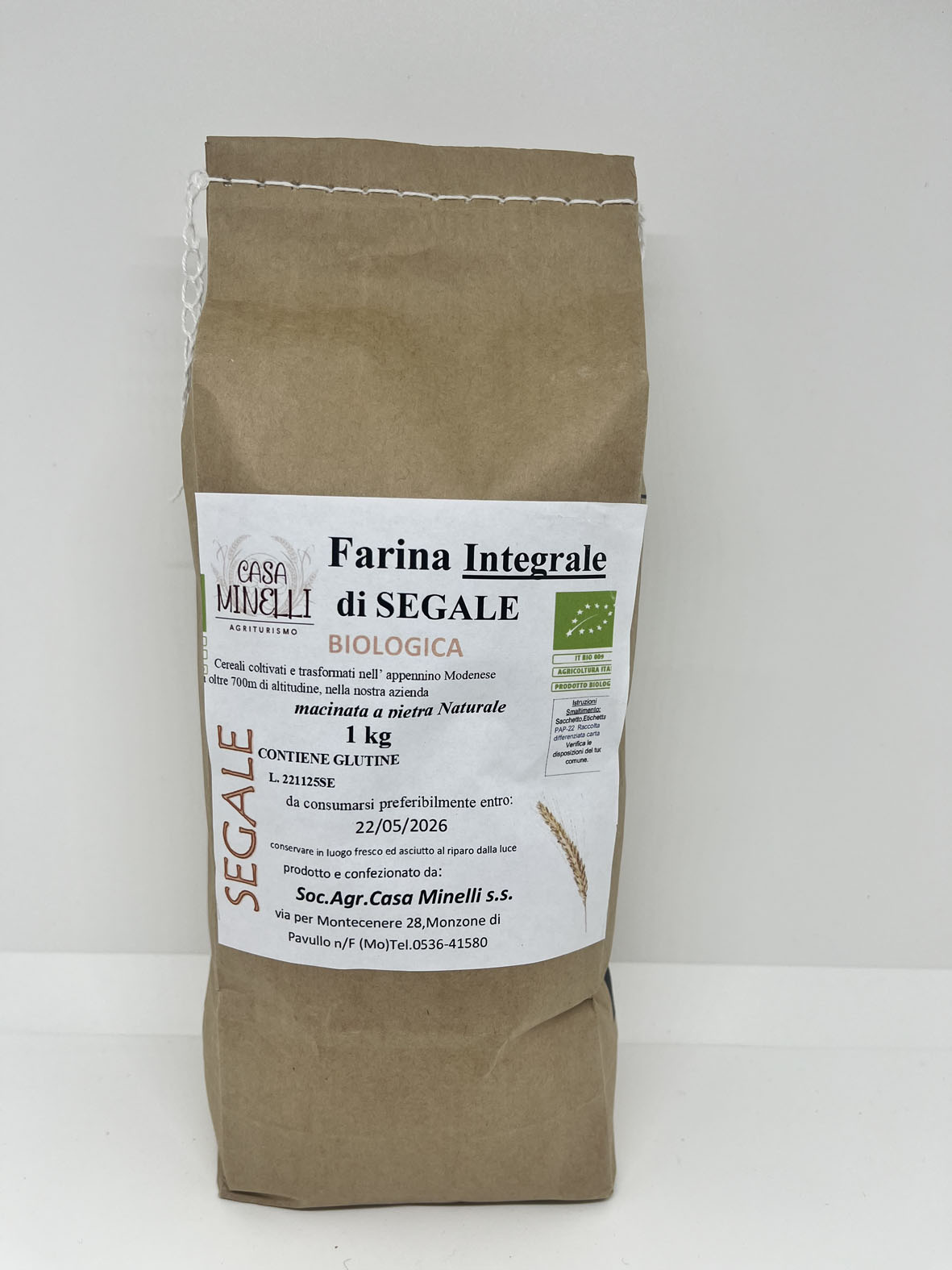 Farina di segale integrale biologica