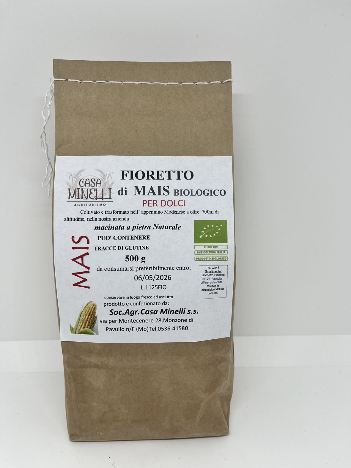 Farina di mais ottofile giallo bramata biologica