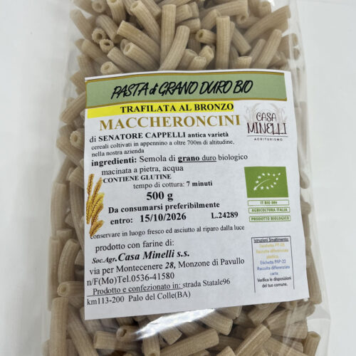 Maccheroncini trafilati al bronzo 100% senatore cappelli biologico