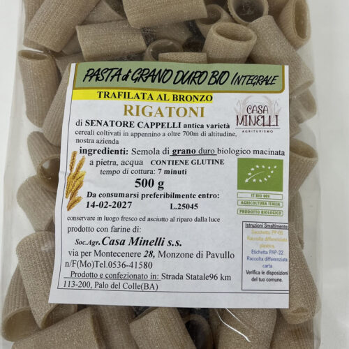 Rigatoni trafilati al bronzo 100% senatore cappelli biologico