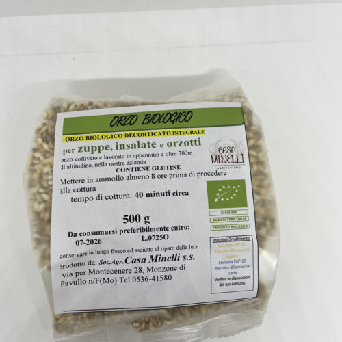 Orzo in chicchi decorticato biologico