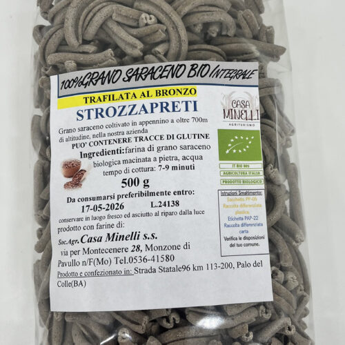 strozzapreti trafilati al bronzo 100% grano saraceno integrale